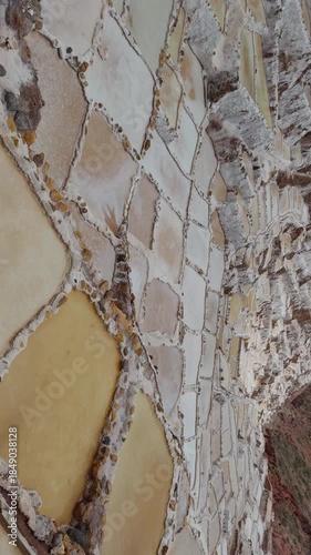 Maras Salt Mines Aerial View in Peru