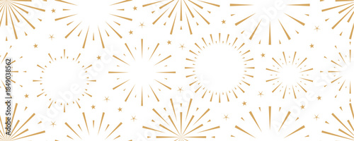 seamless firework background celebration banner vector illustration