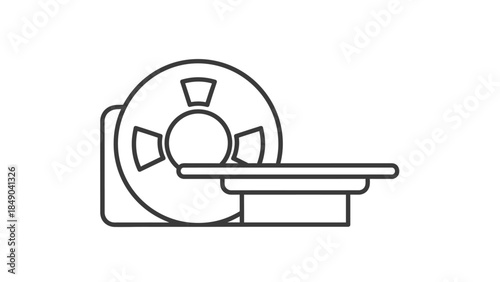 Medical Precision: An illustration of a modern medical imaging machine, representing cutting-edge technology and diagnostics within healthcare.