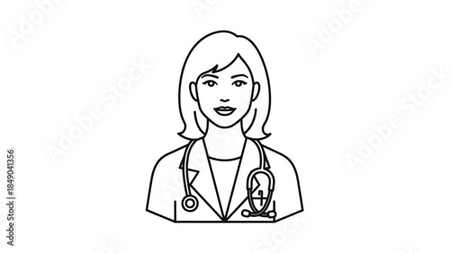Doctor Portrait: a professional doctor ready to serve in the hospital setting. Wearing uniform and stethoscope ready for examination