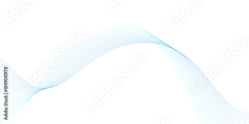 Abstract flowing blue wave lines with smooth curves and clean white space, futuristic technology data stream and digital network mesh vector background for modern digital design