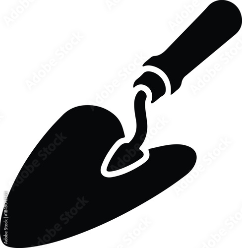 Silhouette Garden Trowel Hand Tool Icon Vector Illustration