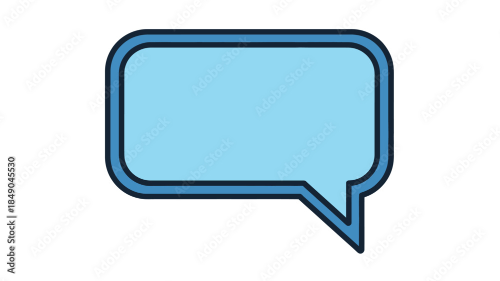 Naklejka premium Blue Speech Bubble Icon Illustration.