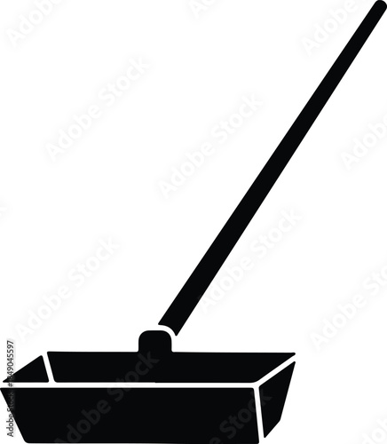 Silhouette of a dustpan and brush cleaning tool Vector Illustration