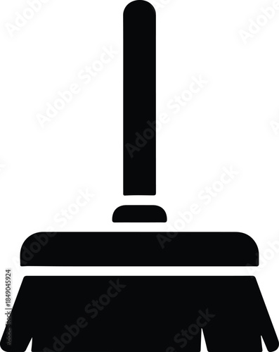 Silhouette of a simple cleaning broom vector illustration