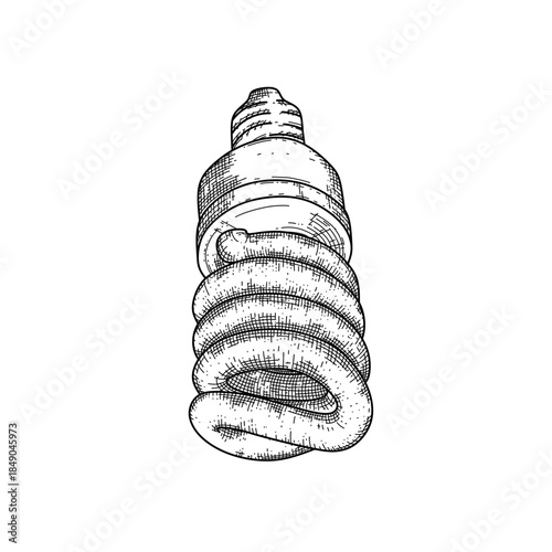 hand drawn neon bulb line art vector illustration
