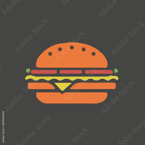 A ham burger minimalist design