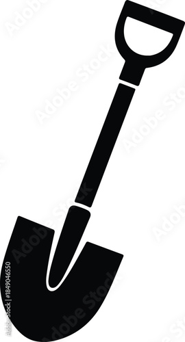 Silhouette Shovel Tool Vector Illustration