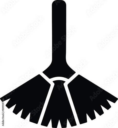 Silhouette Simple Whisk Broom Cleaning Icon Vector Illustration
