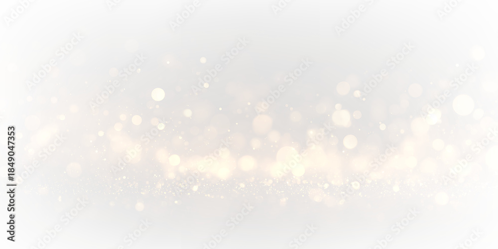 Fototapeta premium Golden bokeh sparkle dust light explosion overlay. PNG