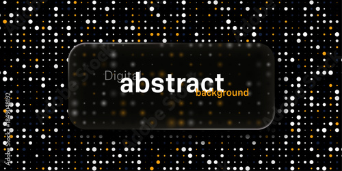 Glass frame with a glass morphism effect on a modern abstract digital background. Vector 3D illustration.