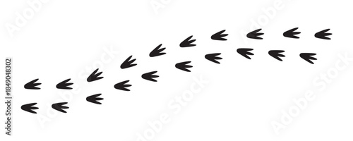 Flock of birds flying in formation against white background