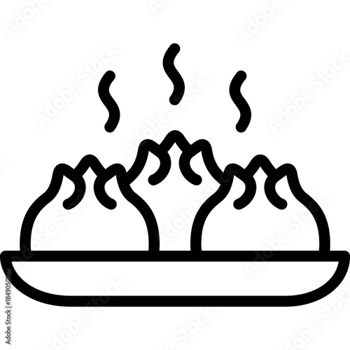 Steaming Dim Sum icon in Filled Line Style