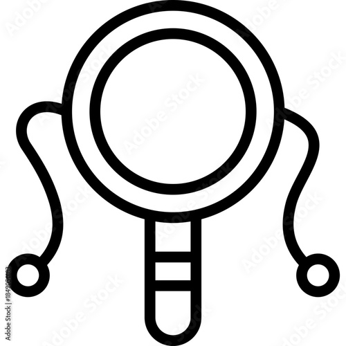 Chinese Rattle drum in Filled Line Style