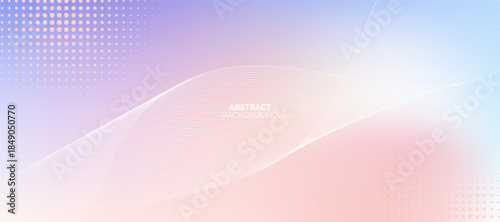 Abstract multicolor gradient background with soft shapes. Modern wave lines pattern. Minimal geometric design. Futuristic concept. 