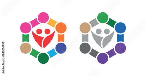 Colorful Community Unity Logos Design