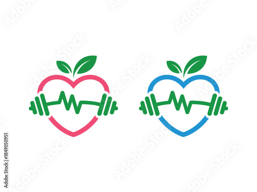 Healthy Heart Fitness Logos Design