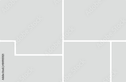 Rounded Corner Geometric Grid Layout with Light Gray Sections