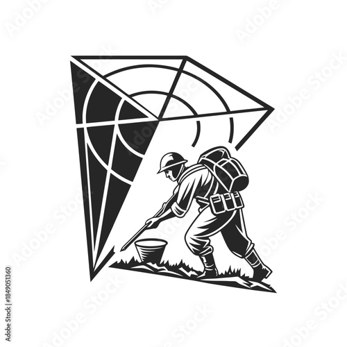  Anti-Tank Land Mine Silhouette Symbol