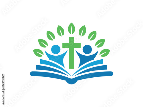 Christian Education Symbol with Cross