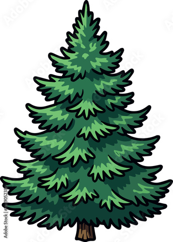 Create Green forest evergreen pine, tree isolated. Park Christmas tree. Individual, separate objects. Vector illustration