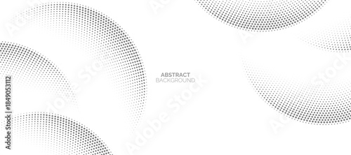 halftone dot abstract background. black circle lines pattern. Futuristic technology concept. Suit for cover, poster, banner, brochure, header, website