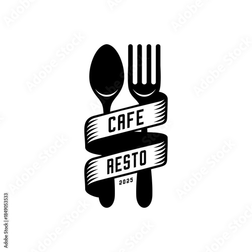 Cafe resto, spoon and fork 