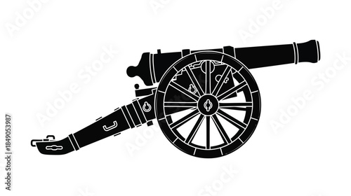 Vintage cannon illustration a historical weapon on a white background