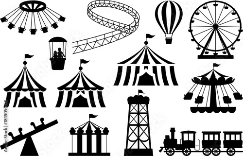 Black Silhouette of an Astronaut Floating in Space Holding a Large Crescent Moon Balloon Isolated on a Plain White Background