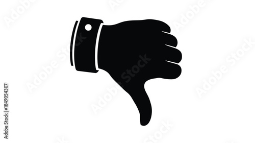 A black silhouette of a hand giving a thumbs down gesture