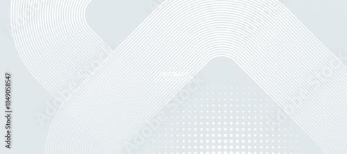 White abstract glowing geometric lines on dark background. White rounded square lines pattern. Futuristic technology concept. Suit for poster, cover, banner, presentation, website, flyer