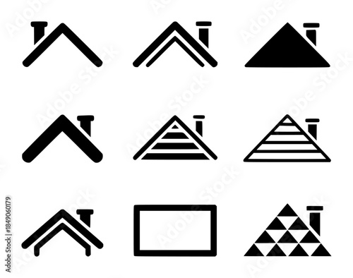 Black minimalist house roof isolated white background roofs roofing