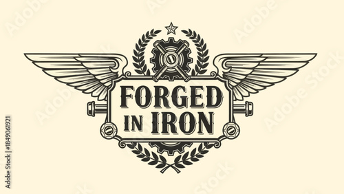 Innovative emblem depicting the essence of craftsmanship and resilience