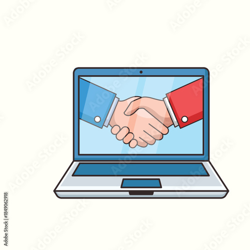 Online medical insurance agreement or healthcare deal concept on laptop
