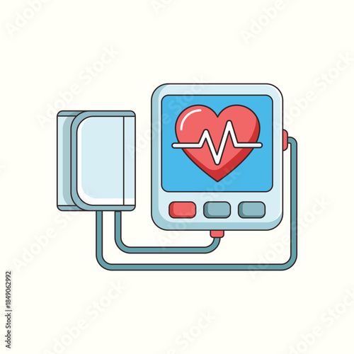 Heart rate monitor screen vector illustration for intensive care unit concept
