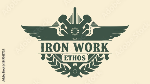 Emblem Reflecting Strength and Ethical Values in Metalwork and Industry