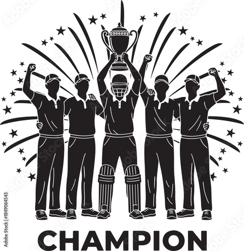 cricket player silhouette on white background