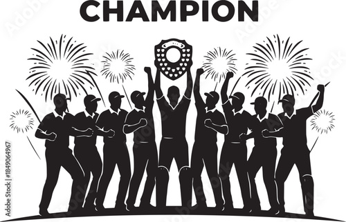 cricket player silhouette on white background