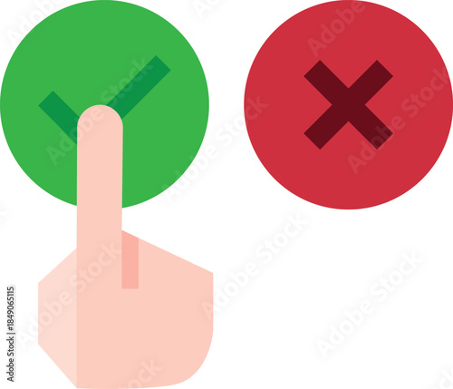 Hand selecting correct option