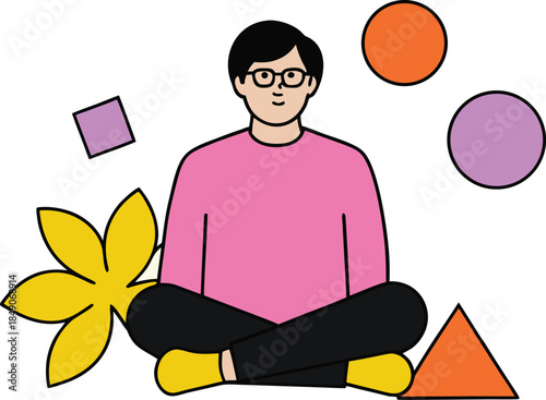 Clean layout using repeated bold shape elements