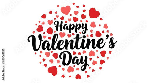Happy valentine s day greeting with red hearts