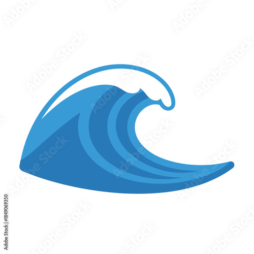 Stunning blue ocean wave graphic with dynamic movement and energy