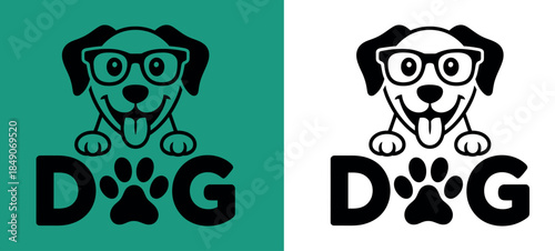 Playful Dog Logos with Glasses