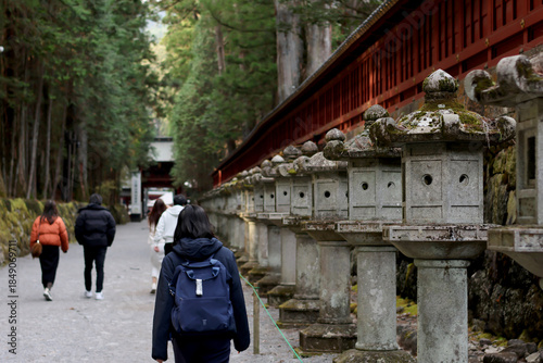 People visiting shrines in Japan.