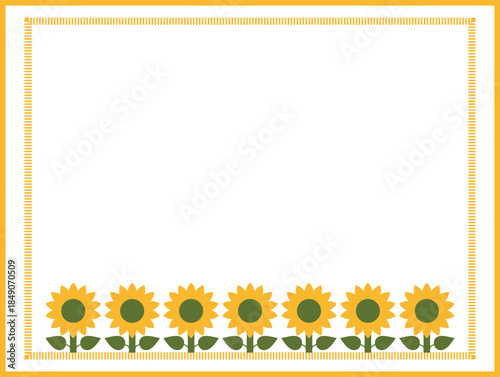 Simple Sunflower Border Frame for Cards and Invitations