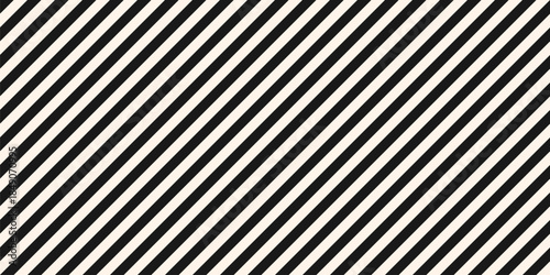 Vector seamless pattern with straight thin diagonal lines, 45 degrees inclination. Simple black and white stripes texture. Abstract minimal striped background. Basic geo ornament. Repeatable design