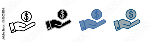 
selling icon set multiple style collection with hand and money design