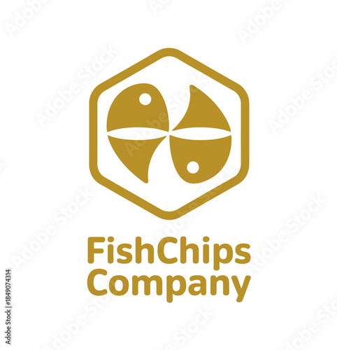 Fish Chips Company Golden Logo