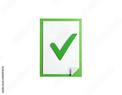 Free Download A 3D green clipboard holds a white paper with a large checkmark - GFXLoad