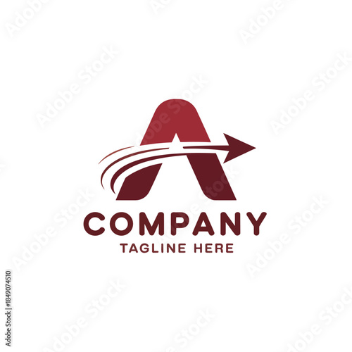 Modern Red Company Logo Template